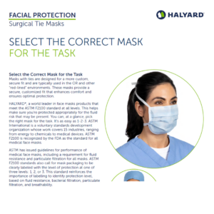 HALYARD* Surgical Masks with ties are designed for a more custom, secure fit and provide a secure, customized fit that enhances comfort and ensures optimal protection.