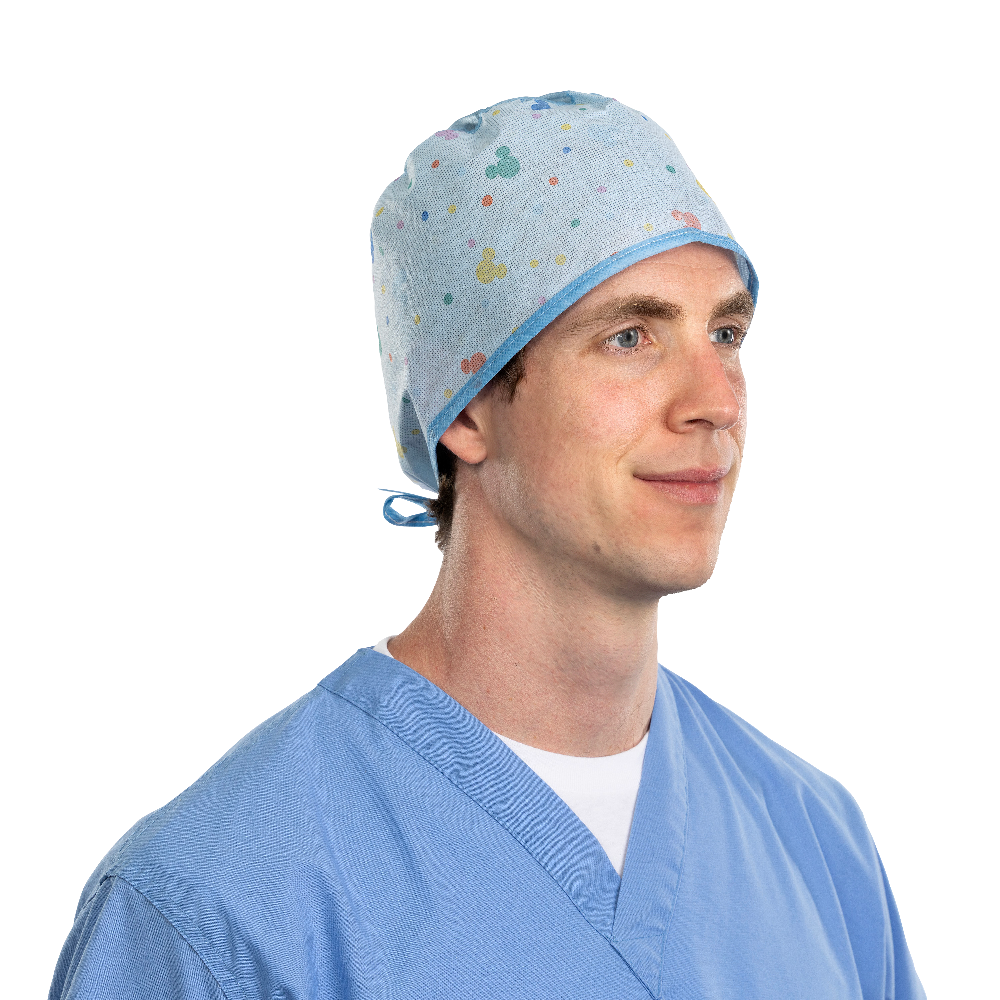 HALYARD* Surgical Caps feature child-friendly Disney characters on both the caps and packaging.