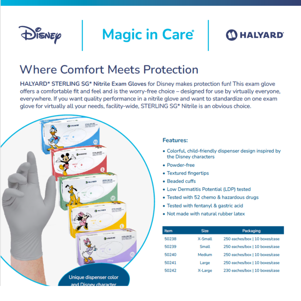HALYARD* STERLING SG* Nitrile Exam Gloves for Disney
